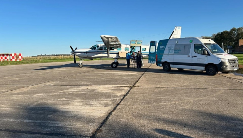 Otro exitoso vuelo sanitario trasladó a una joven pehuajense a La Plata